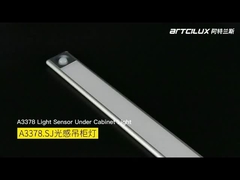 A3378 Luz suspendida con sensor de cuerpo recargable, 200/400/520*40*12mm, DC12V, 4014-33LED, 1.25W, Ra>90